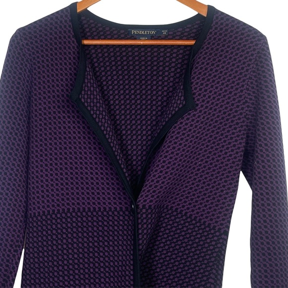 Pendleton XS Purple & Black Single Button Cardigan - Picture 2 of 9